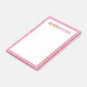Stripe Custom Teacher Stationery Waardering Gift Post-it® Notes (Schuin)
