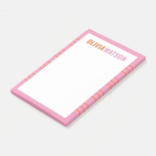 Stripe Custom Teacher Stationery Waardering Gift Post-it® Notes (Schuin)