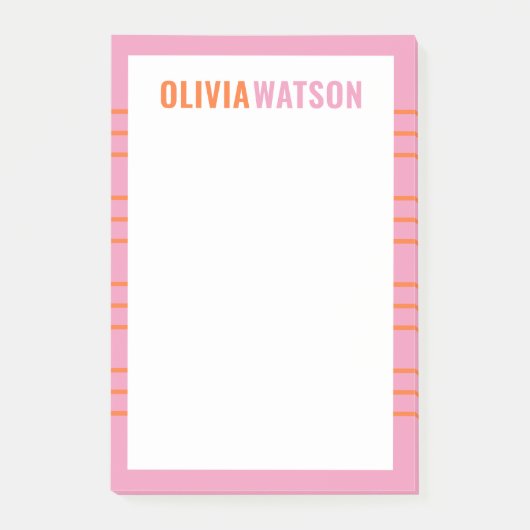 Stripe Custom Teacher Stationery Waardering Gift Post-it® Notes (Voorkant)