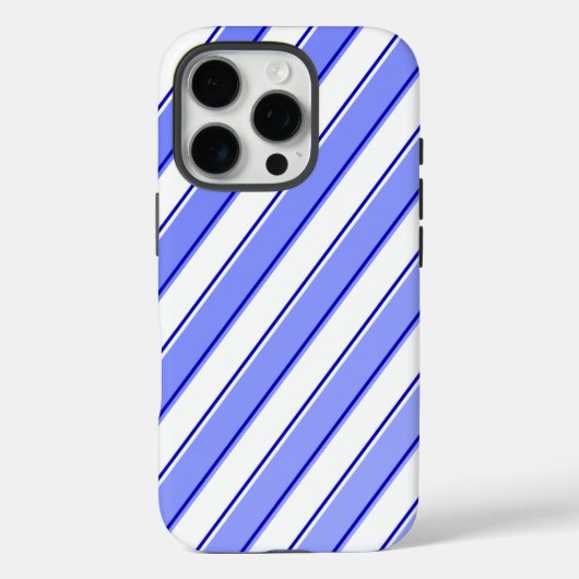 Stripe design in blauw en wit Case-Mate iPhone case (Achterkant)