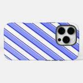 Stripe design in blauw en wit Case-Mate iPhone case (Achterkant (horizontaal))