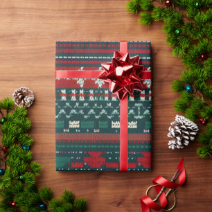 Stripe Design Lelijke Kersttrui Cadeaupapier