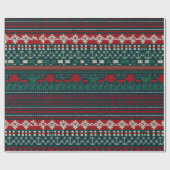 Stripe Design Lelijke Kersttrui Cadeaupapier (Vlak)