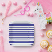 Stripe Design Patroon Vierkant Papieren Bordje (Feest)