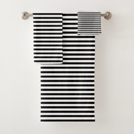 Stripe doekset - zwart/wit bad handdoek (Insitu)