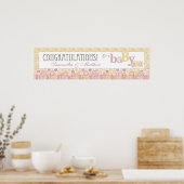 Stripe, Dot & Diaper over Baby shower-insteekbanne Poster (Keuken)