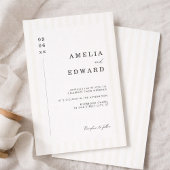 Stripe Elegant Typography Modern Minimal Wedding Kaart