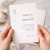 Stripe Elegant Typography Modern Minimal Wedding Kaart