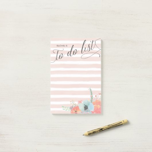 Stripe- en Bloom-lijst met specifieke taken Post-it® Notes (Op bureau)