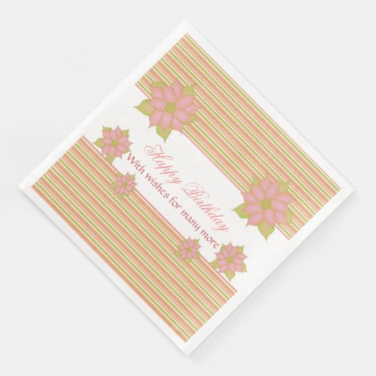 Stripe en Floral Accented Servet (Hoek)