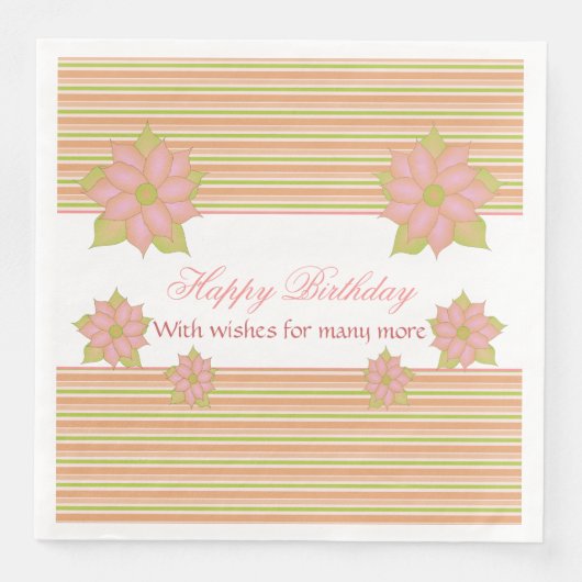 Stripe en Floral Accented Servet (Voorkant)