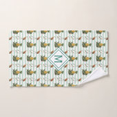  Stripe Flamingo Pineappelpatroon|Monogram Bad Handdoek (Handdoek)
