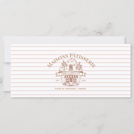 Stripe Floral Cupcake Bakery Shop Gift Certificate (Voorkant)