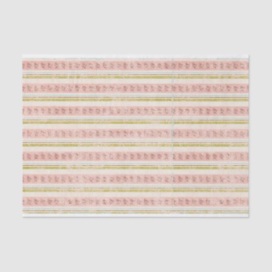 Stripe Floral Shabby Chic Decoupage Tissuepapier (Voorkant)