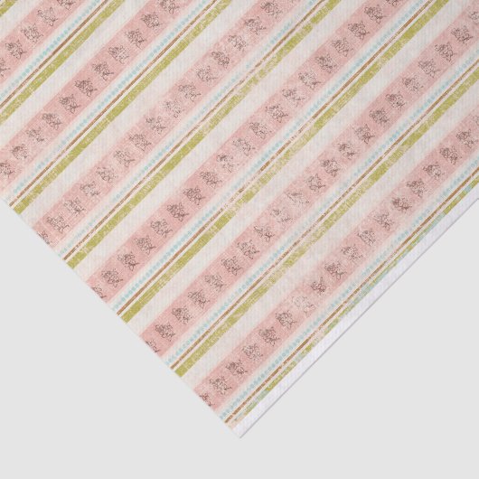  Stripe Floral Shabby Chic Decoupage Tissuepapier (Detail)