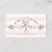 Stripe Floral Whisk Spoon Bakery Cake Designer Visitekaartje (Voorkant)