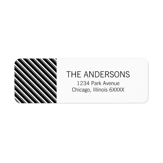 Stripe for Winter Snow Wereldbol Holiday Address L Etiket (Voorkant)