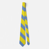 Stripe gele en Sky Blue University Stropdas (Voorkant)