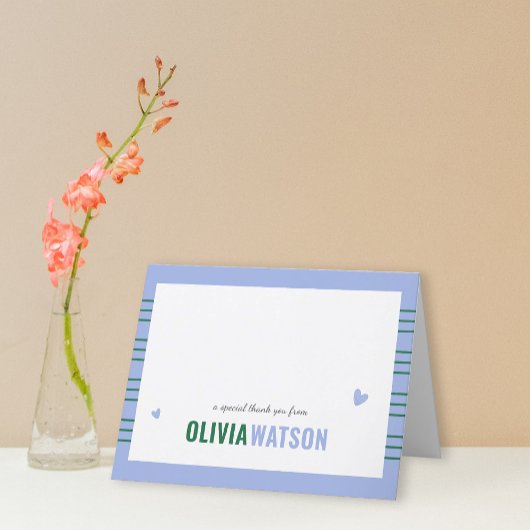 Stripe gepersonaliseerd Bedankt Appreciation Folde Feestdagen Kaart