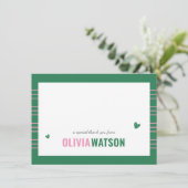 Stripe Gepersonaliseerde naam Bedankt Waardering Feestdagenkaart (Staand voorkant)