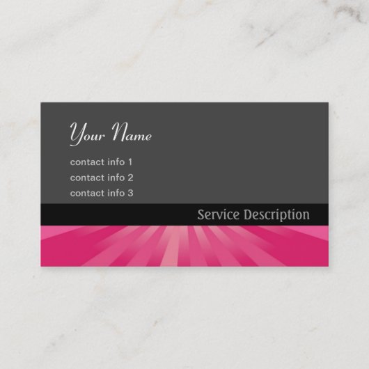 Stripe gloed roze visitekaartje (Voorkant)