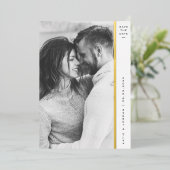 Stripe Gold Foil Photo Save the Date Cards Folie Uitnodiging (Staand Voorkant)