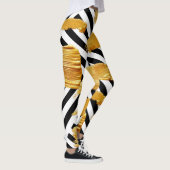 Stripe Goud Zwart & Wit Leggings (Rechts)
