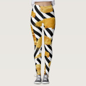 Stripe Goud Zwart & Wit Leggings (Voorkant)