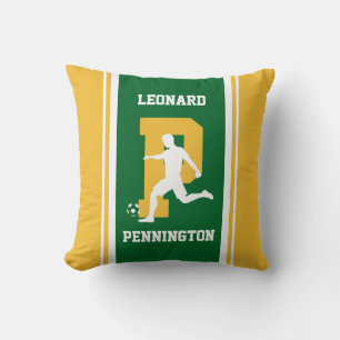 Stripe Green en Gold Soccer Sierkussen