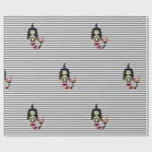 Stripe Halloween Mermaid Witch WRAP Cadeaupapier (Vlak)