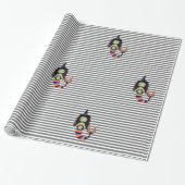 Stripe Halloween Mermaid Witch WRAP Cadeaupapier (Uitgerold)
