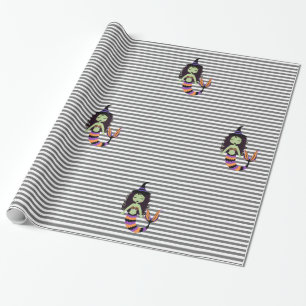 Stripe Halloween Mermaid Witch WRAP Cadeaupapier