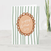 Stripe Hand Drawn Lijst Happy Moederdag Bedankkaart (Voorkant)