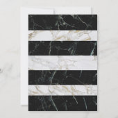 Stripe Huwelijksuitnodigingen Zwart & Wit Marmer Kaart (Achterkant)