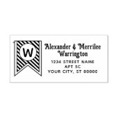 Stripe Initiaal Banner Twee regels voor namen Adre Zelfinktende Stempel (Design)