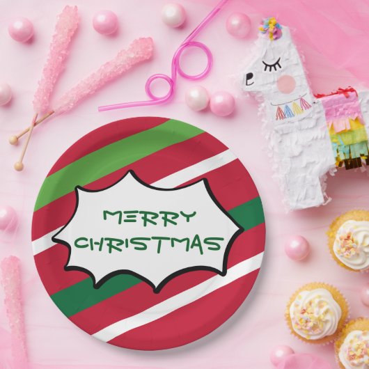 Stripe kerstBorden Papieren Bordje (Feest)