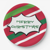 Stripe kerstBorden Papieren Bordje (Voorkant)