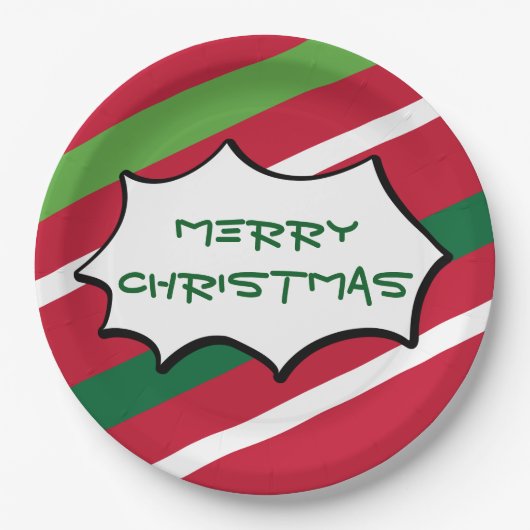 Stripe kerstBorden Papieren Bordje (Voorkant)