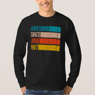 Stripe kleur Geweldige sinds de geboorte van juni T-shirt