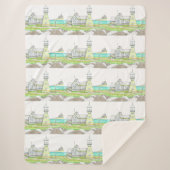 Stripe Lighthouse Sherpa Blanket Deken (Voorkant)