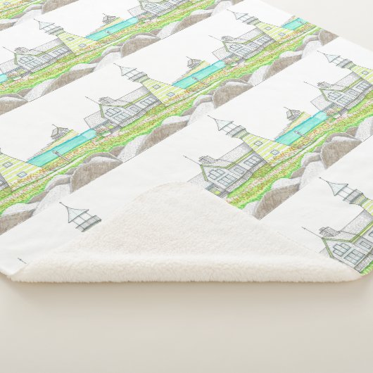 Stripe Lighthouse Sherpa Blanket Deken (3/4)