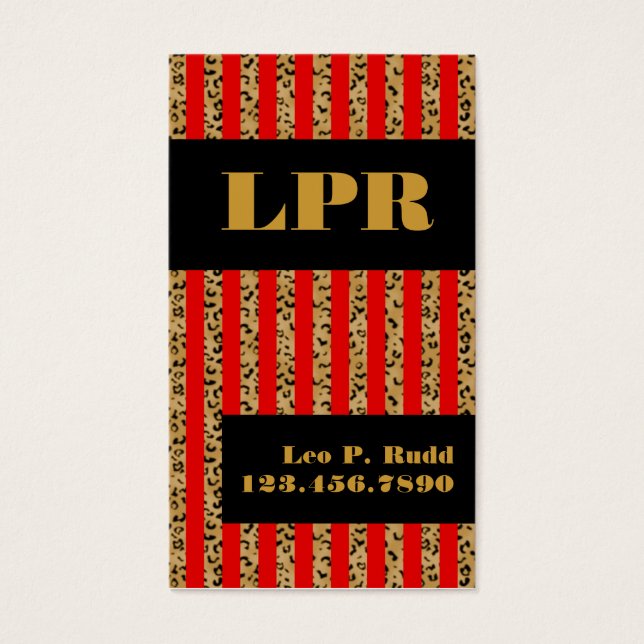 Stripe luipaard en rood visitekaartjes (Voorkant)