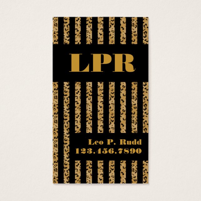Stripe luipaard en zwart visitekaartje (Voorkant)