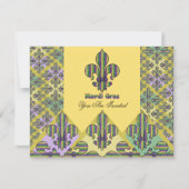 Stripe Mardi Gras Fleur de lis Kaart (Voorkant)