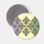 Stripe Mardi Gras Fleur de lis Magneet (Voorkant / Achterkant)