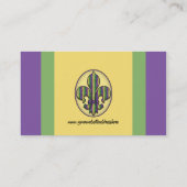 Stripe Mardi Gras Fleur de lis Visitekaartje (Achterkant)