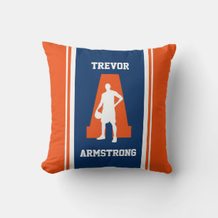Stripe Navy en Oranje Basketball Sierkussen