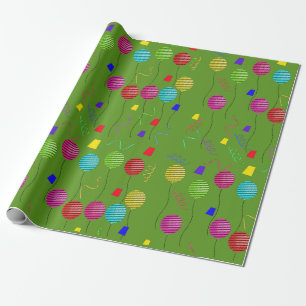 Stripe Party Ballonnen en Kleurrijk Lint Cadeaupapier