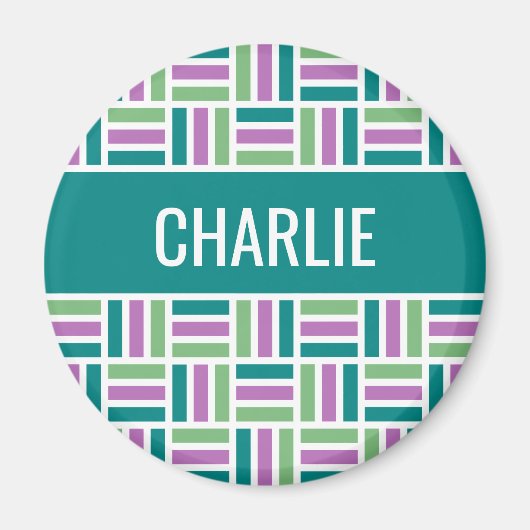 Stripe Patroon, aangepaste naam magneet (Voorkant)
