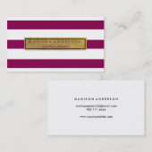 Stripe Patroon Glamoureus Event Planner Visitekaartje (Voorkant / Achterkant)